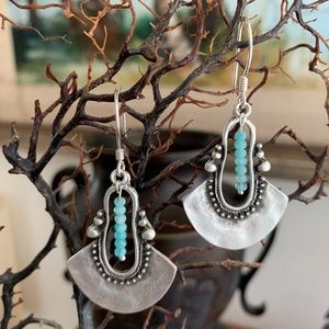925 Silver & Blue Natural Amazonite Zinc earrings